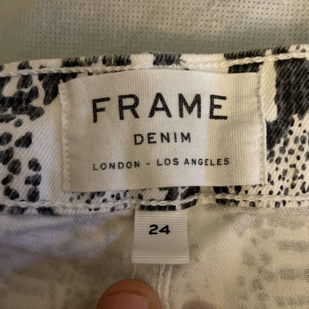 Frame Ali High Rise Python Snake Print Cigarette … - image 8